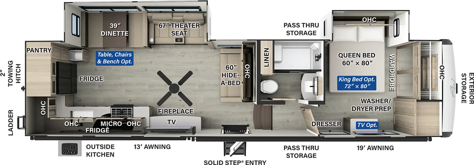 Rockwood Signature Fifth Wheels R376RK Floorplan